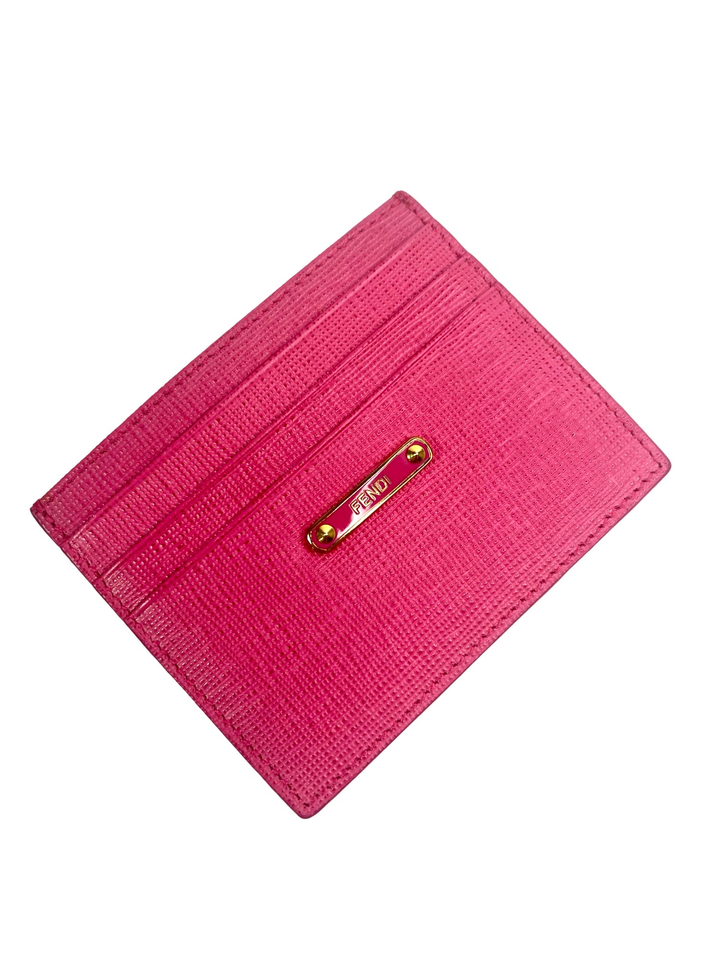 Fendi Fuchsia Pink Leather Card Holder