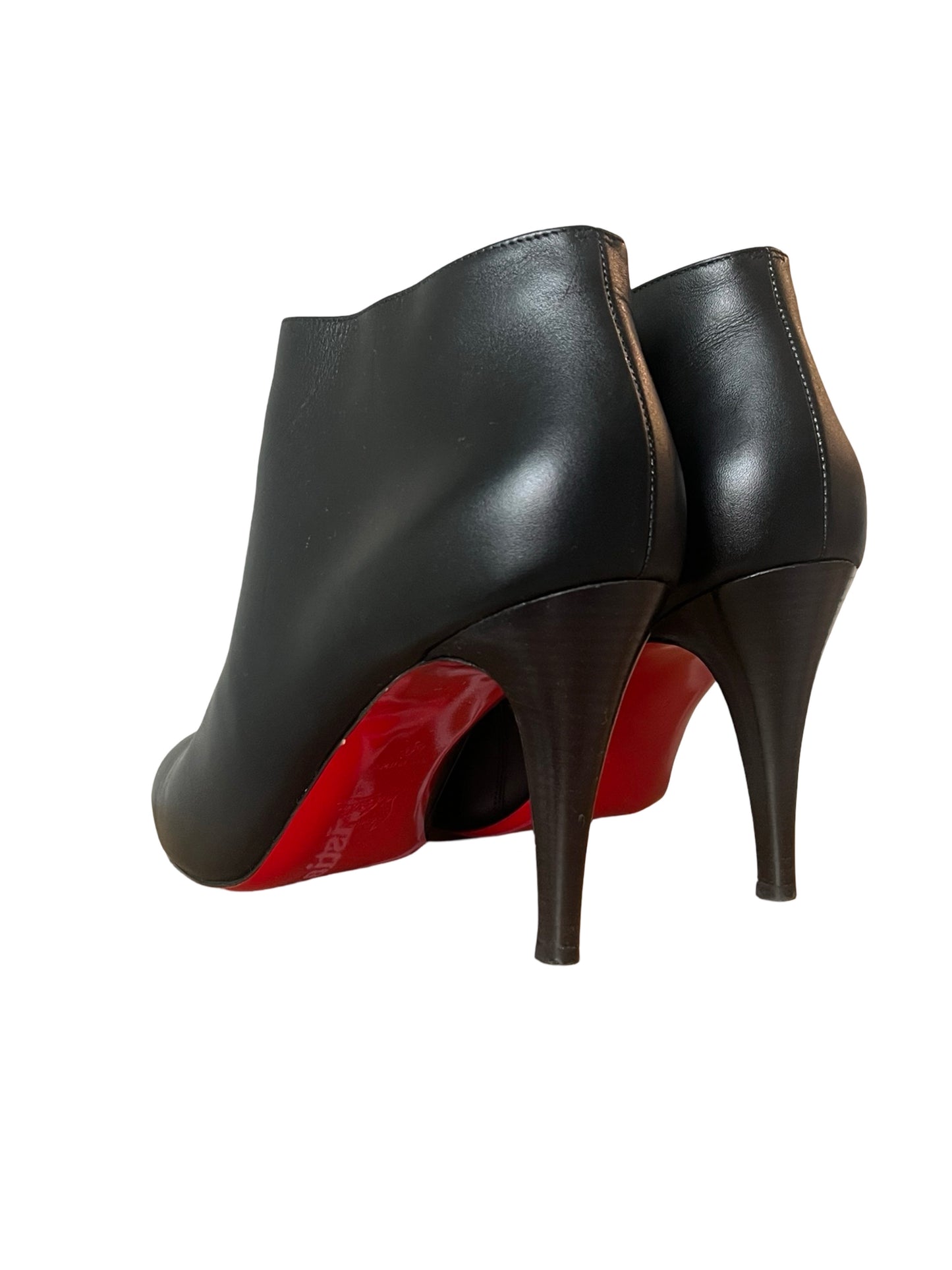 Christian Louboutin Black Leather High Heel Boots 40