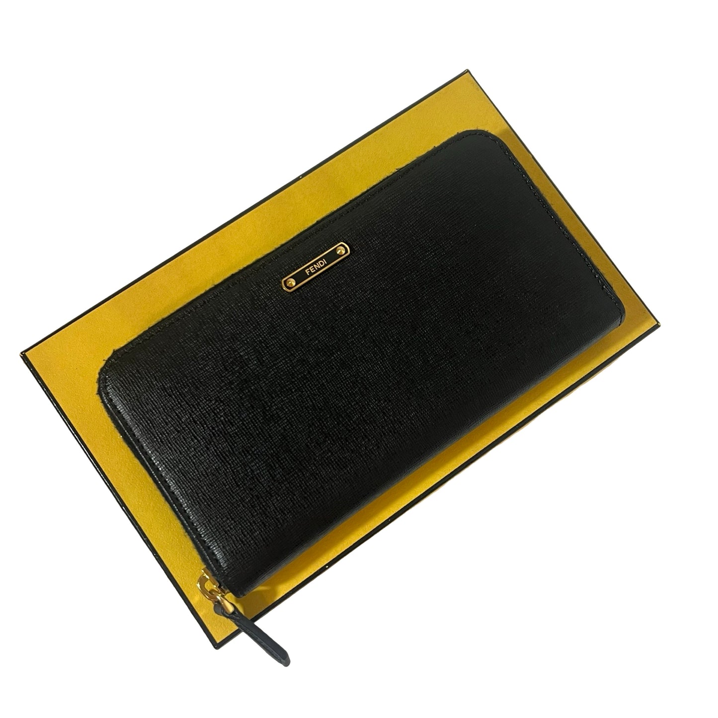 Fendi Black Leather Continental Wallet