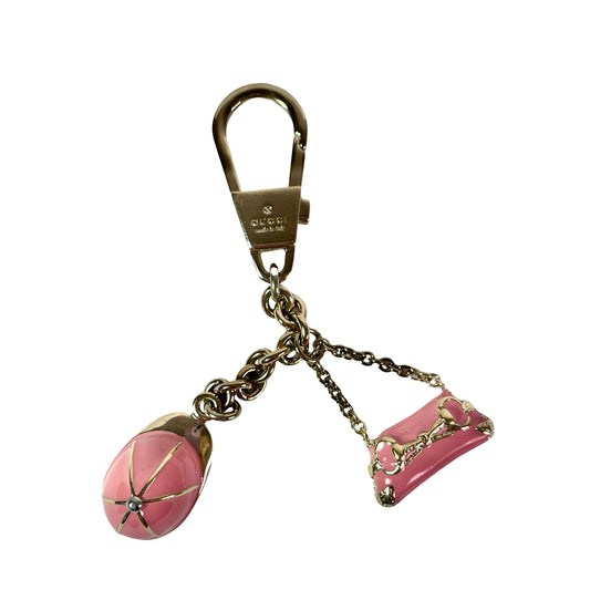 Gucci Pink Handbag & Cap Key Chain