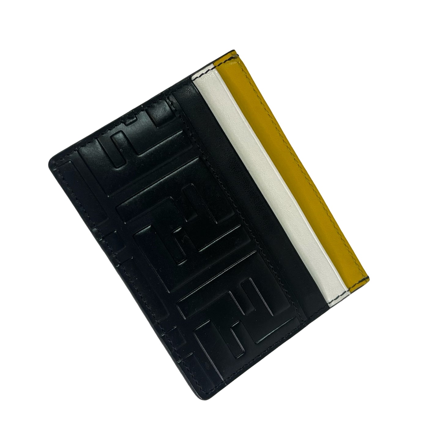 Fendi Black Yellow Card Wallet